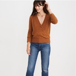 Madewell Wrap-Front Pullover Sweater Coziest Yarn